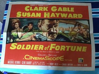 Vintage Movie Poster Soldier Of Fortune Clark Gable Hayward 1955 Art