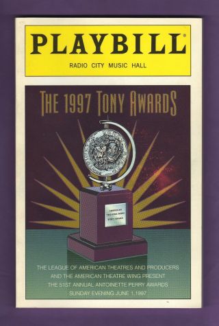 Tony Award 1997 The 51st Broadway Playbill June 1st At Radio City Music Hall