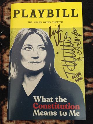Heidi Schreck And Cast Signed What The Constitution Means To Me Playbill,  Bonus