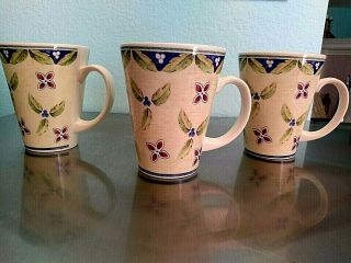Set Of 3 Pfaltzgraff Sicily Tall Coffee Mugs 12 Oz.
