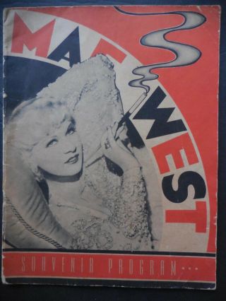 Autographed Mae West Souvenir Program " Come On Up - Ring Twice " 1946 Tour