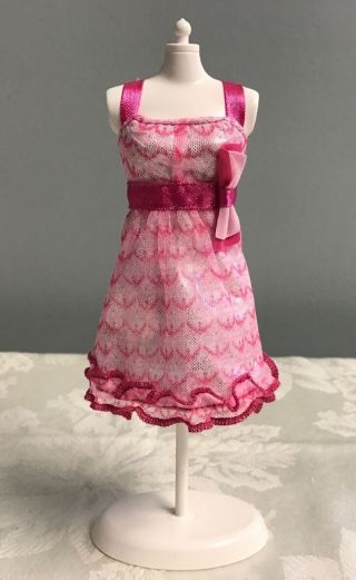 Barbie Fashionista Style Glam Doll Pink Ruffled Dress No Label