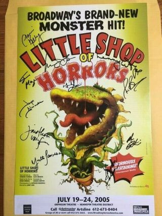 Little Shop Of Horrors Cast Signed Broadway Poster,  Window Card 2005