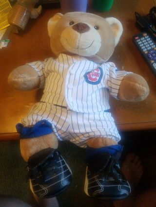 Build A Bear Plush Chicago Cubs Baseball Teddy Stuffed Animal Doll 12 "