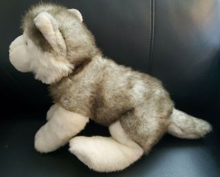 Build A Bear Gray & White Siberian Husky Puppy Dog Blue Eyes & Barks Plush - 18 "