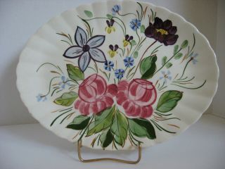 Vintage Blue Ridge Southern Potteries 13 " Platter Rose Hill Pattern Hand Painted