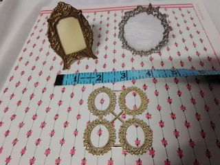 Finl Two Metal Picture Frames Dollhouse Miniature 1:12 Scale