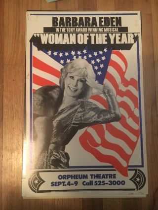 Barbara Eden Woman Of The Year Broadway Poster 1980’s