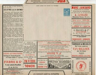 1880´s France Full Advertising Cover Stationery,  Sports,  Cycling,  Hotels