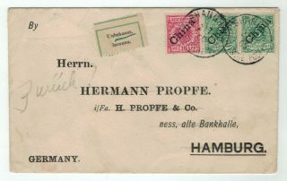 Eb73,  German P.  O.  In China,  Cover From Shanghai 2/7 - 1900 To Hamburg And Returned