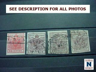 Noblespirit (gc1) Lombardy - Venetia 15¢ & 30¢ X3 Paper Fold Error Selection