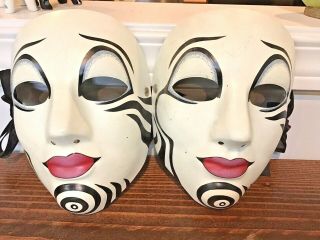 2 Cirque Du Soleil Official Masks `o` 503026 8 " Tall X 6 " Wide