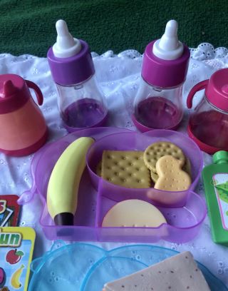 Pretend Food & Snacks w/Bottles & Sippy Cups For Baby Doll Play 3
