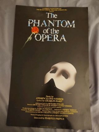 Phantom Of The Opera Broadway Musical Window Card Poster