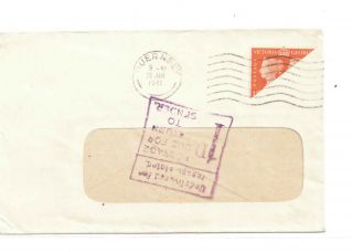 Channel Islands - Wwii Occupation Cover With Bisect Taxed 1d For Return 28.  1.  1941