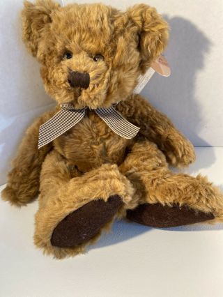 Retired Russ Berrie " Langley " Teddy Bear Plush Stuffed Animal Collectible Gift