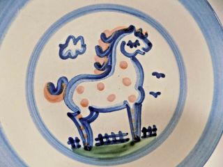 M.  A.  Hadley Spotted Horse Plate Art Pottery 9 " Pony W/ Eyelashes