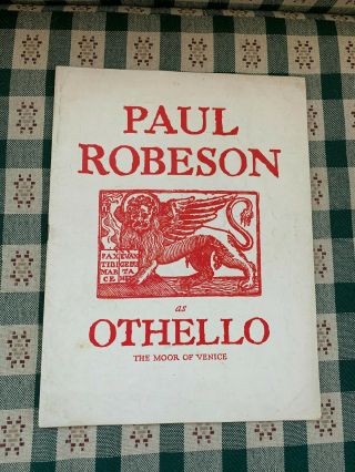 Paul Robeson " Othello " Souvenir Program 1943 Uta Hagen,  Jose Ferrer Includes Cd