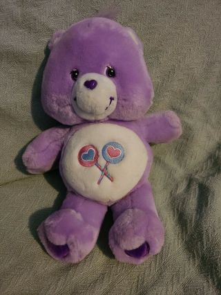 Care Bear Share 12” Plush 2002 Purple Lollipops Soft Stuffed Animal