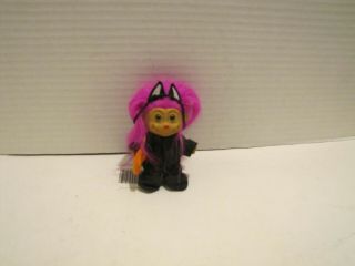 Vtg Russ 4 " Halloween W/jack O Lantern Candy Bag Troll Pink Hair