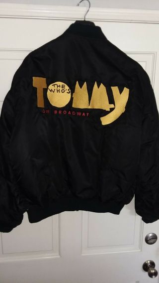 The Who Tommy On Broadway Insulated Flight Jacket Cast And Crew Coat.  Men Large