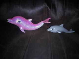 Mattel Barbie Replacement Pink Sparkle Pink Glittery Dolphin 2009 Grey Baby 2010