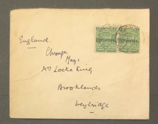 Rhodesia Cover 1914 To England Up 47