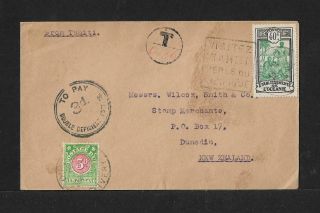 French Polynesia To Zealand Due Cover 1920