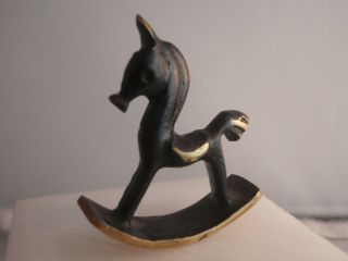 Vintage Bronze Cast Miniature Rocking Horse Dollhouse 36 Mm Artist Made Germany
