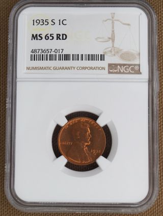 1935 - S Lincoln Cent Ngc Ms65rd 57017