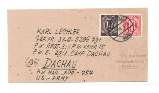 Cover To Ss Man Interned At Dachau,  Former Concentration Camp On 23.  7.  1946