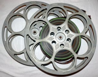 2 Vtg 15 Inch Cast Aluminum 35mm Movie Projector Film Reels 1950 