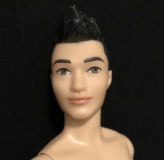 Fashionista 14 Asian Ken Barbie Doll Male 12” Nude Smile Molded Mohawk Hair