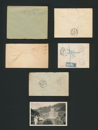 1932 - 1946 CHINA COVERS INCOMING x6 INC 1932 DANZIG SHANGHAI SLOGAN & GB FDC,  AUS 2