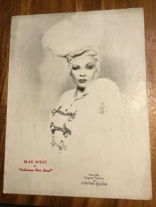 Mae West Catherine Was Great Ray Bourbon/michael Todd 1945 Program Nixon Theatre