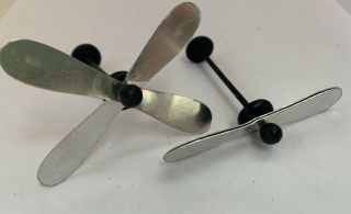 1:12 Dollhouse Miniature Ceiling Fan Metal And Wood Set Of Two