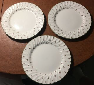 Three (3) Johnson Brothers Laura Ashley Thistle Pattern Dinner Plates