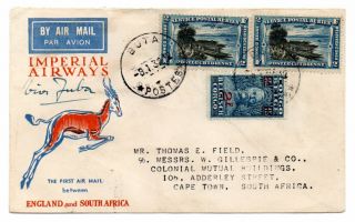 Belg Congo 1932 Accept For Imperial Airways Flight To Cape Town Springbok Cover