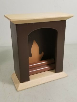 1:6 Scale Wooden Dollhouse Furniture: Dining Table,  2 Chairs & Fireplace 3