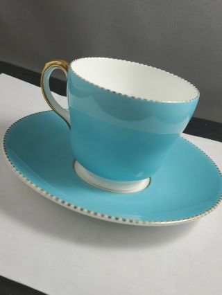 Blue Vintage Porcelain Wedgwood Tea Cup And Saucer
