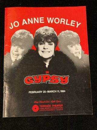 1984 Jo Anne Worley In Gipsy,  Terrace Theatre Program,  Long Beach,  California
