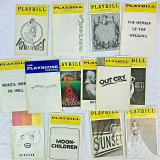 14 Vintage Playbills 70s,  80s And 90s - Famous Movie Actors On The Stage