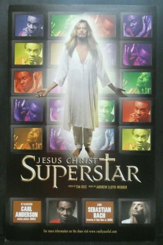 Jesus Christ Superstar Theater Broadway Window Card Poster 14 " X 22 "