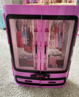 Barbie Pink Wardrobe Closet - Hard Plastic Carrying Case