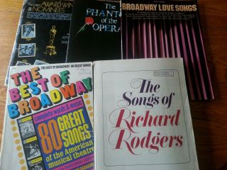 5 Songbook Sheet Music Vintage Best Of Broadway Phantom Of Opera Piano Hits More