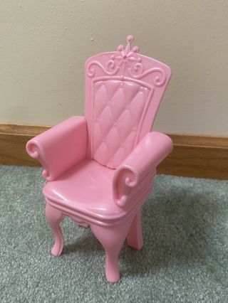 Barbie Doll House Swan Lake Castle Princess Prince 1 Pink Throne Chair Furniture