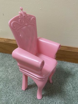 Barbie Doll House Swan Lake Castle Princess Prince 1 Pink Throne Chair Furniture 2