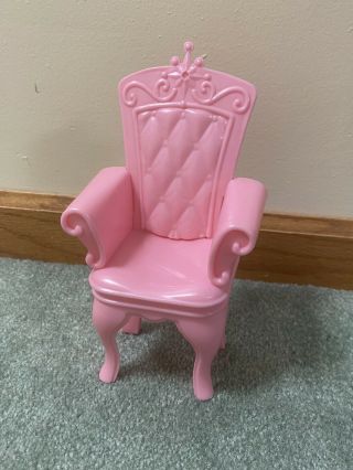 Barbie Doll House Swan Lake Castle Princess Prince 1 Pink Throne Chair Furniture 3