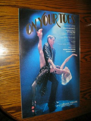 On Your Toes Window Card Broadway Poster From Virginia Theatre 14x22