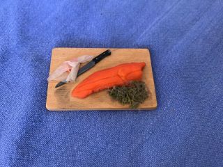 Dollhouse Miniature Cutting Board W Food Ray Christine Lincoln Harrogate England